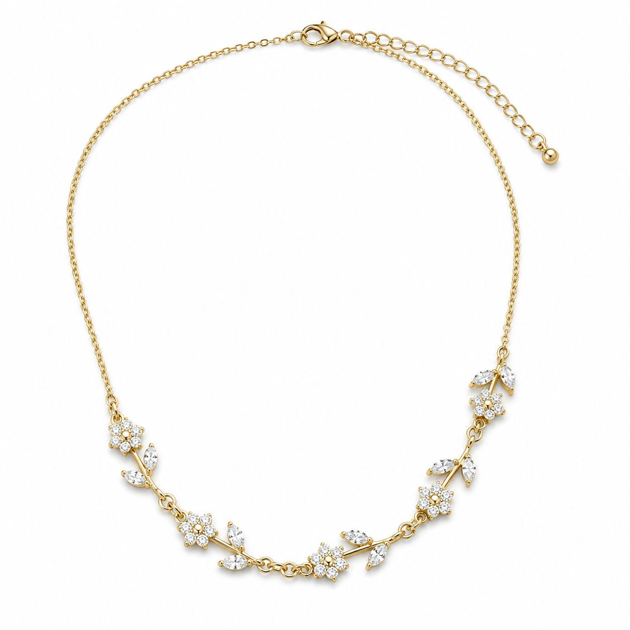 Collana Flowers Strass