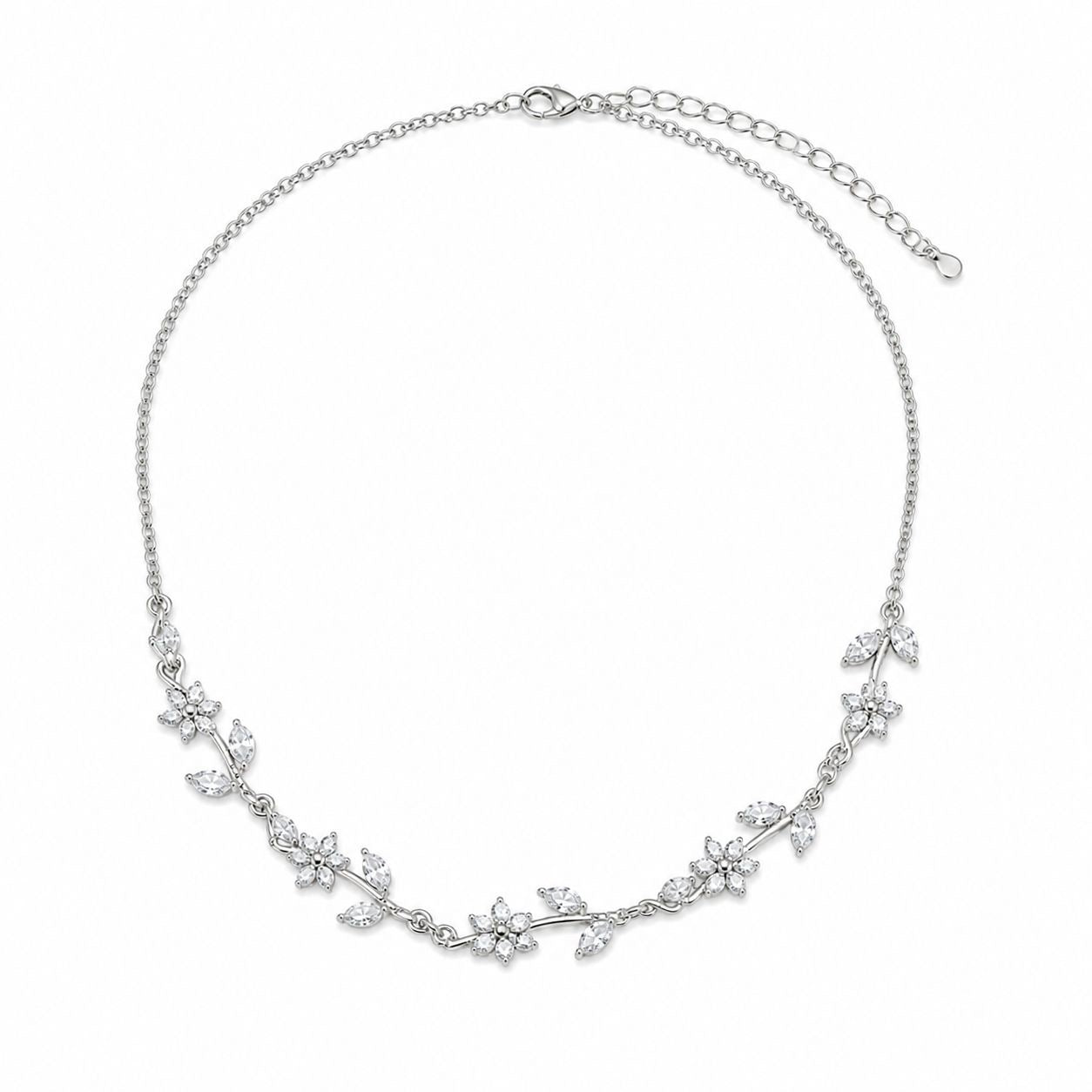 Collana Flowers Strass