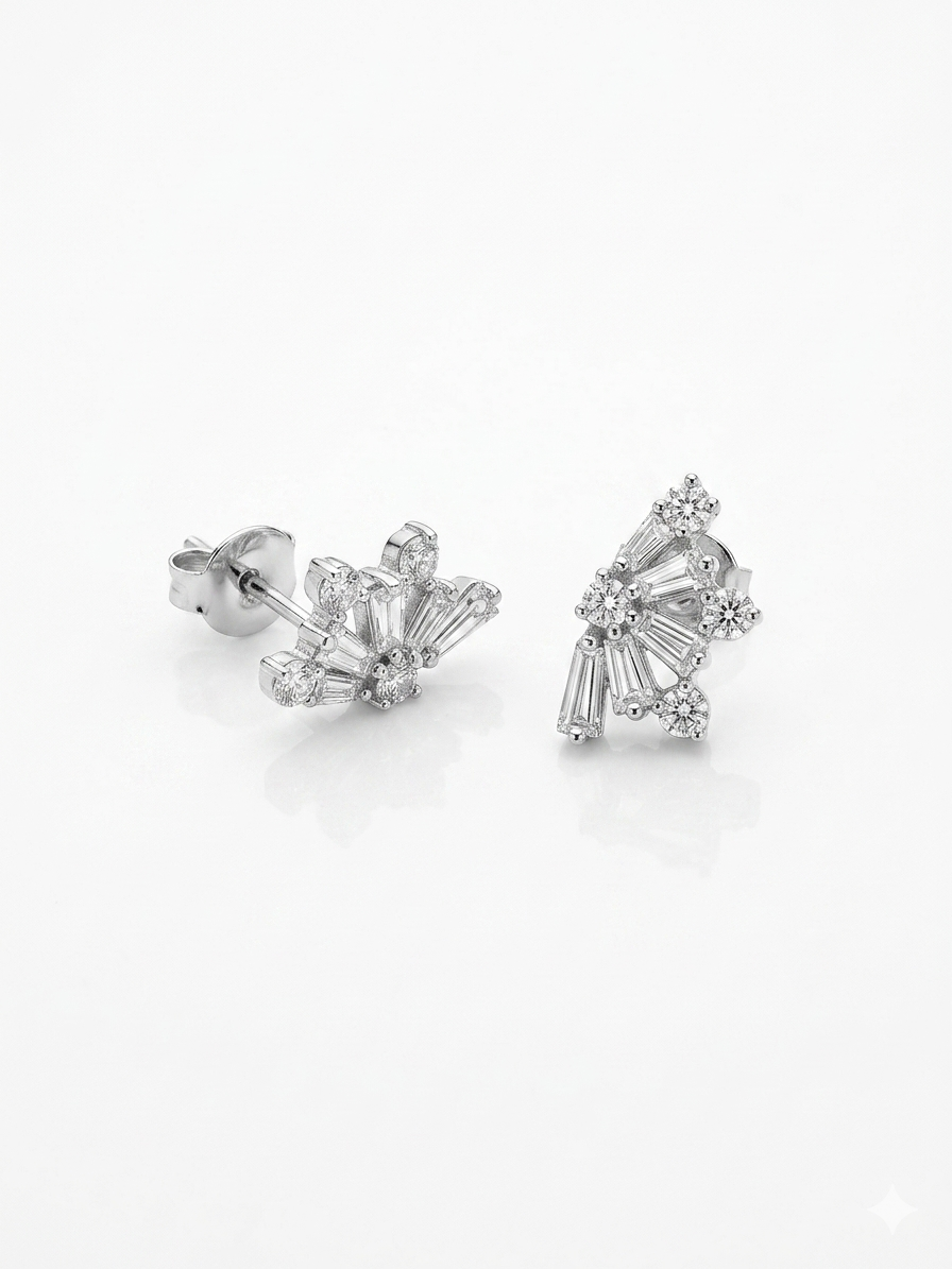Orecchini Foglia Strass